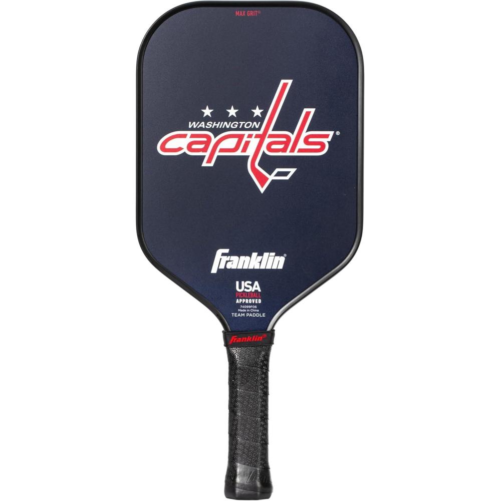 imageFranklin Sports NHL Team Pickleball Paddles Official NHL Hockey Team Logo Pickleball Paddles Signature Series 13MM Pickleball Paddle with MaxGrit USA Pickleball USAPA ApprovedWashington Capitals