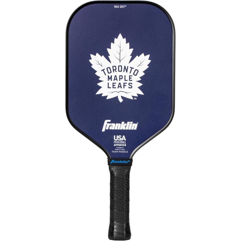 imageFranklin Sports NHL Team Pickleball Paddles Official NHL Hockey Team Logo Pickleball Paddles Signature Series 13MM Pickleball Paddle with MaxGrit USA Pickleball USAPA ApprovedToronto Maple Leafs