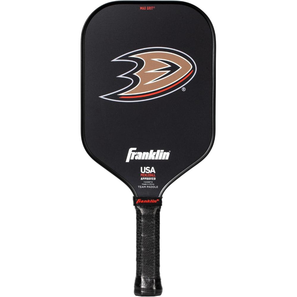 imageFranklin Sports NHL Team Pickleball Paddles Official NHL Hockey Team Logo Pickleball Paddles Signature Series 13MM Pickleball Paddle with MaxGrit USA Pickleball USAPA ApprovedAnaheim Ducks 2