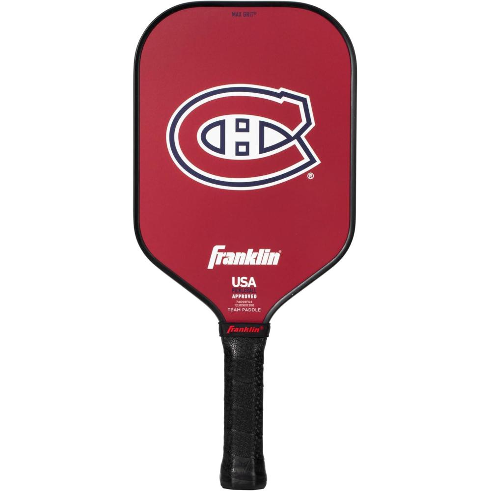 imageFranklin Sports NHL Team Pickleball Paddles  Official NHL Hockey Team Logo Pickleball Paddles  Signature Series 13MM Pickleball Paddle with MaxGrit  USA Pickleball USAPA ApprovedMontreal Canadiens