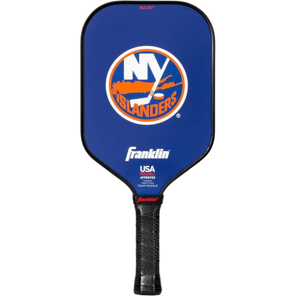 imageFranklin Sports NHL Team Pickleball Paddles Official NHL Hockey Team Logo Pickleball Paddles Signature Series 13MM Pickleball Paddle with MaxGrit USA Pickleball USAPA ApprovedNew York Islanders
