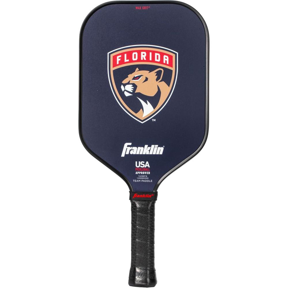 imageFranklin Sports NHL Team Pickleball Paddles  Official NHL Hockey Team Logo Pickleball Paddles  Signature Series 13MM Pickleball Paddle with MaxGrit  USA Pickleball USAPA ApprovedFlorida Panthers