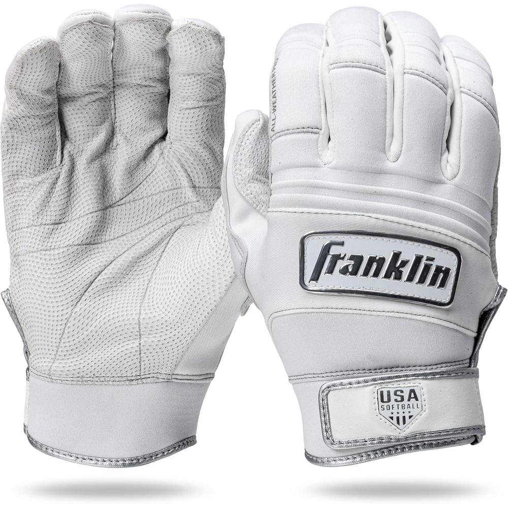 imageFranklin Sports USA Softball Womens Batting Gloves Fastpitch Slowpitch Girls Gloves Adult Youth PairsAll Weather White