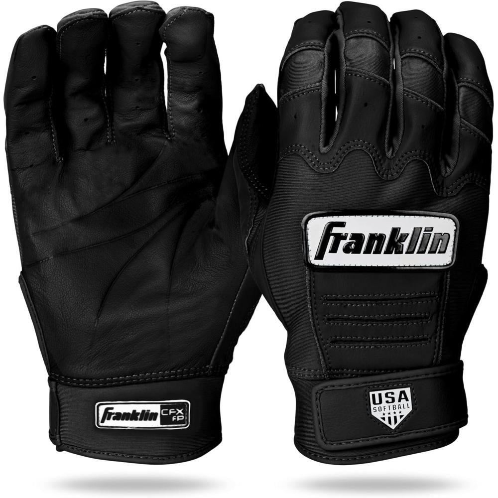imageFranklin Sports USA Softball Womens Batting Gloves Fastpitch  Slowpitch Girls Gloves  Adult  Youth PairsBlack
