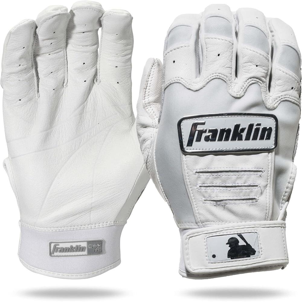 imageFranklin Sports USA Softball Womens Batting Gloves Fastpitch  Slowpitch Girls Gloves  Adult  Youth PairsChrome White  Fastpitch