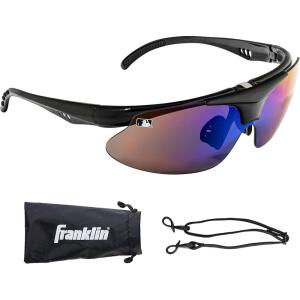 Franklin Sports Baseball + Softball Sunglasses – Men’s + Women’s Sports Sunglasses – Flip Up Shades + Non Flip Glasses(Black)