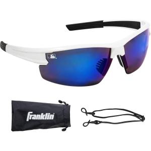 Franklin Sports Baseball + Softball Sunglasses – Men’s + Women’s Sports Sunglasses – Flip Up Shades + Non Flip Glasses(White)