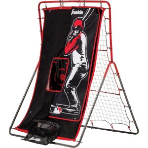 Franklin Sports Baseball Pitching Target and Rebounder Net – 2-in-1 Switch Hitter Pitch Trainer + Pitchback Net – Pitching Target with Hitter + Strikezone, Red