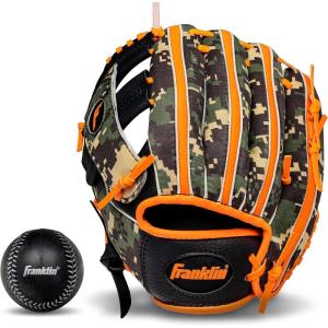 Franklin Sports Kids Baseball Gloves – RTP Youth Teeball Glove + Ball Set – Boys + Girls Teeball Mitt Set – Kids + Toddlers – 9.5″(Orange)