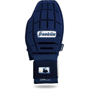 Franklin Sports MLB Baseball + Softball Sliding Mitt – CFX PRT Adult + Youth Protective Baserunning Sliding Gloves – Left + Right Hand Mitt – Hand + Wrist Protector for Running – Kids + Adults Sizes(Navy)