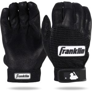 Franklin Sports MLB Baseball Batting Gloves – Pro Classic Batting Gloves for Baseball + Softball – Adult Men’s + Youth Batting Glove Pairs(Black/Black)