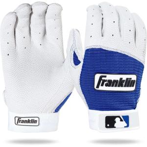 Franklin Sports MLB Baseball Batting Gloves – Pro Classic Batting Gloves for Baseball + Softball – Adult Men’s + Youth Batting Glove Pairs(Pearl/Royal)