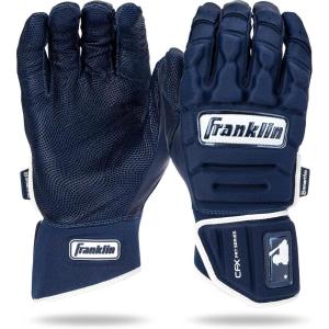 Franklin Sports MLB Batting Gloves – CFX Pro PRT Heavy Duty Protective Baseball + Softball Batting Gloves – Adult Padded Reinforced Leather Batting Gloves(Navy Hi-Lite)