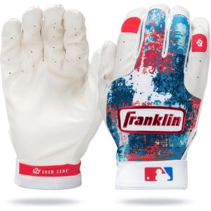 Franklin Sports MLB Youth Teeball Batting Gloves – Flexible Pro Kids Baseball + Softball Gloves for Boys + Girls(Red/White/Blue)
