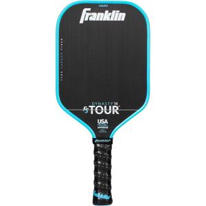 Franklin Sports Pro Pickleball Paddles – FS Tour Series Raw Carbon Fiber T700 – USA Pickleball Approved – Unibody Epoxy Resin Injected Edge – Dynasty + Tempo – 14mm/16mm Core – Gray, Blue + Pink(Blue)