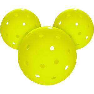 Franklin Sports Training Pickleballs – Training Pickleballs for Beginners + Skill Practice – 69mm or 80mm Outdoor Pickleballs – Pickleball 3 Pack – Optic Yellow(69 MM)