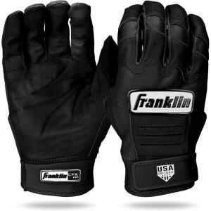 Franklin Sports USA Softball Women’s Batting Gloves -Fastpitch + Slowpitch Girl’s Gloves – Adult + Youth Pairs(Black)