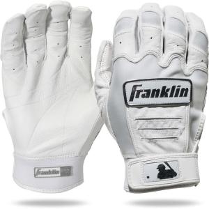 Franklin Sports USA Softball Women’s Batting Gloves -Fastpitch + Slowpitch Girl’s Gloves – Adult + Youth Pairs(Chrome White – Fastpitch)
