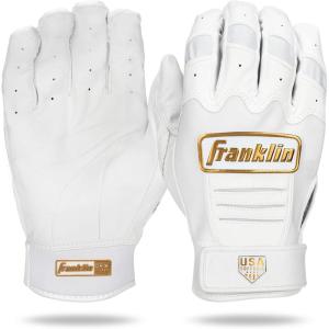 Franklin Sports USA Softball Women’s Batting Gloves -Fastpitch + Slowpitch Girl’s Gloves – Adult + Youth Pairs(White/Gold)