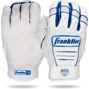 Franklin Sports USA Softball Women’s Batting Gloves -Fastpitch + Slowpitch Girl’s Gloves – Adult + Youth Pairs(White/Royal)