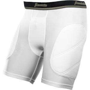 Franklin Sports Youth Compression Sliding Shorts – Kids Compression Underwear with Cup Pocket – Padded Baseball Sliding Short(White/Black)
