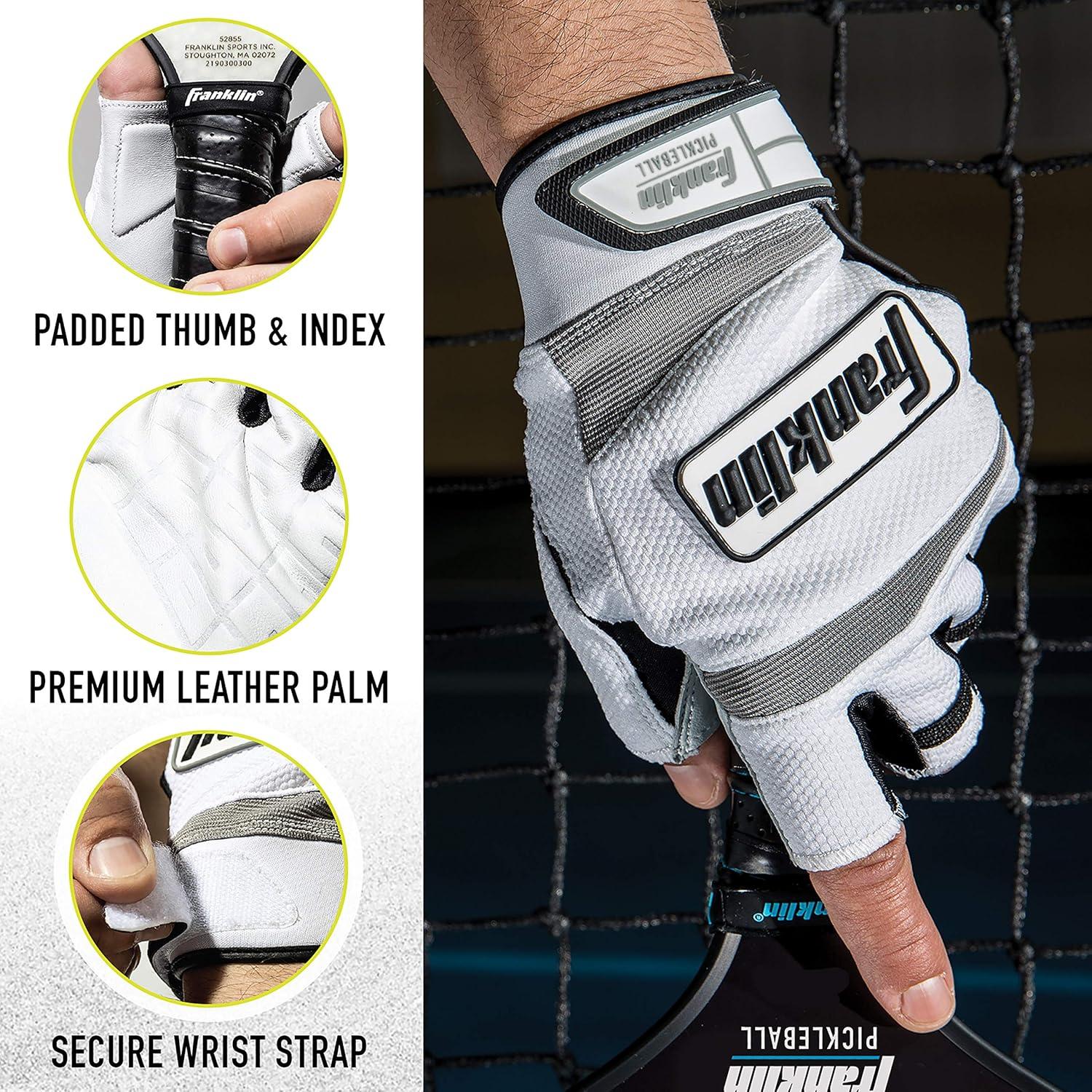 imageFranklin Sports Adult Pickleball Gloves Mens ampamp Womens Right ampamp Left Hand WhiteLarge