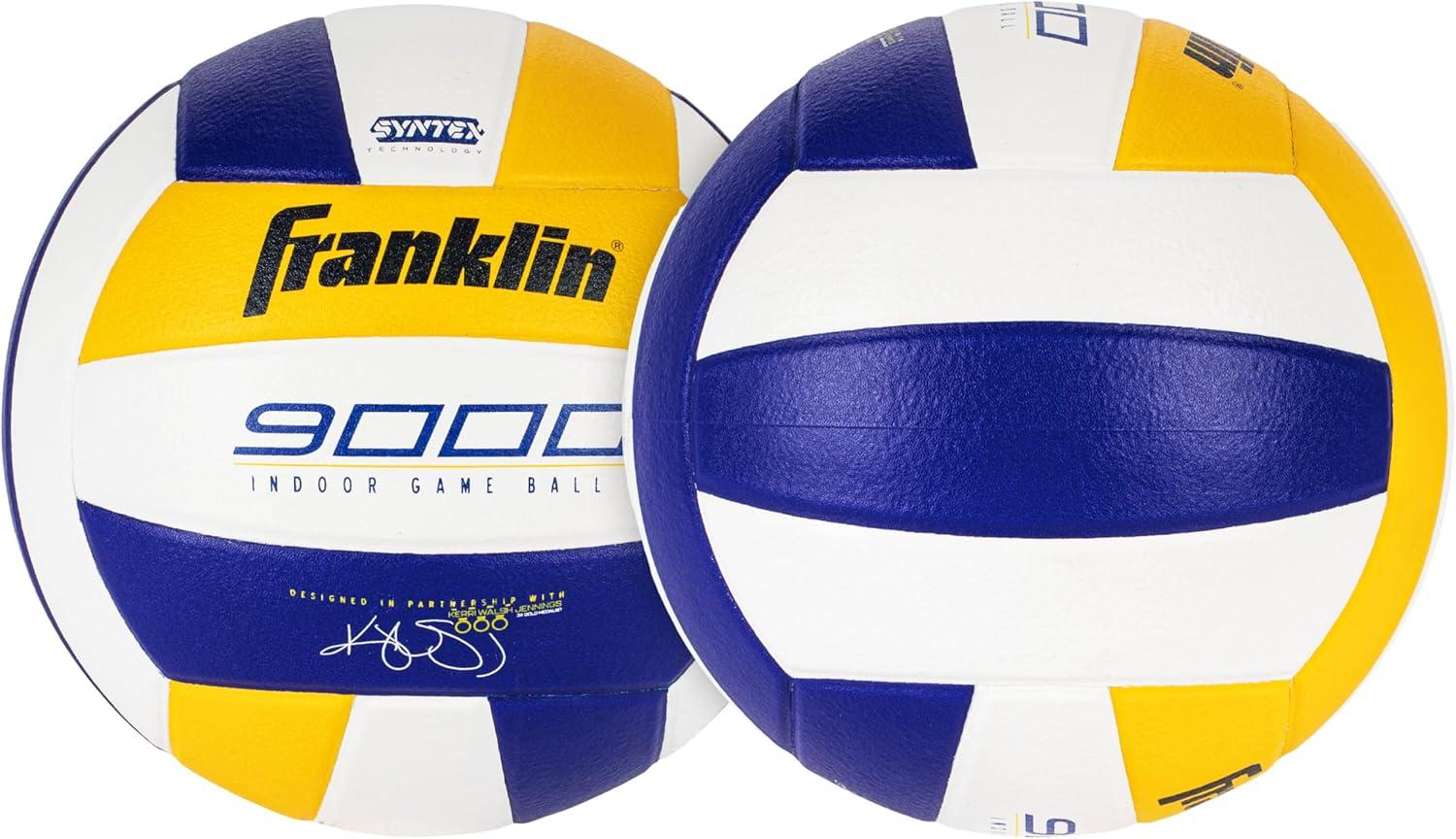 imageFranklin Sports Indoor Training Match Volleyballs Premium 9000 6000 Official Size Adult Youth Volleyballs Composite Cover Indoor Volleyballs for Games Practices Ball Air Pump IncludedPremium Game Volleyball