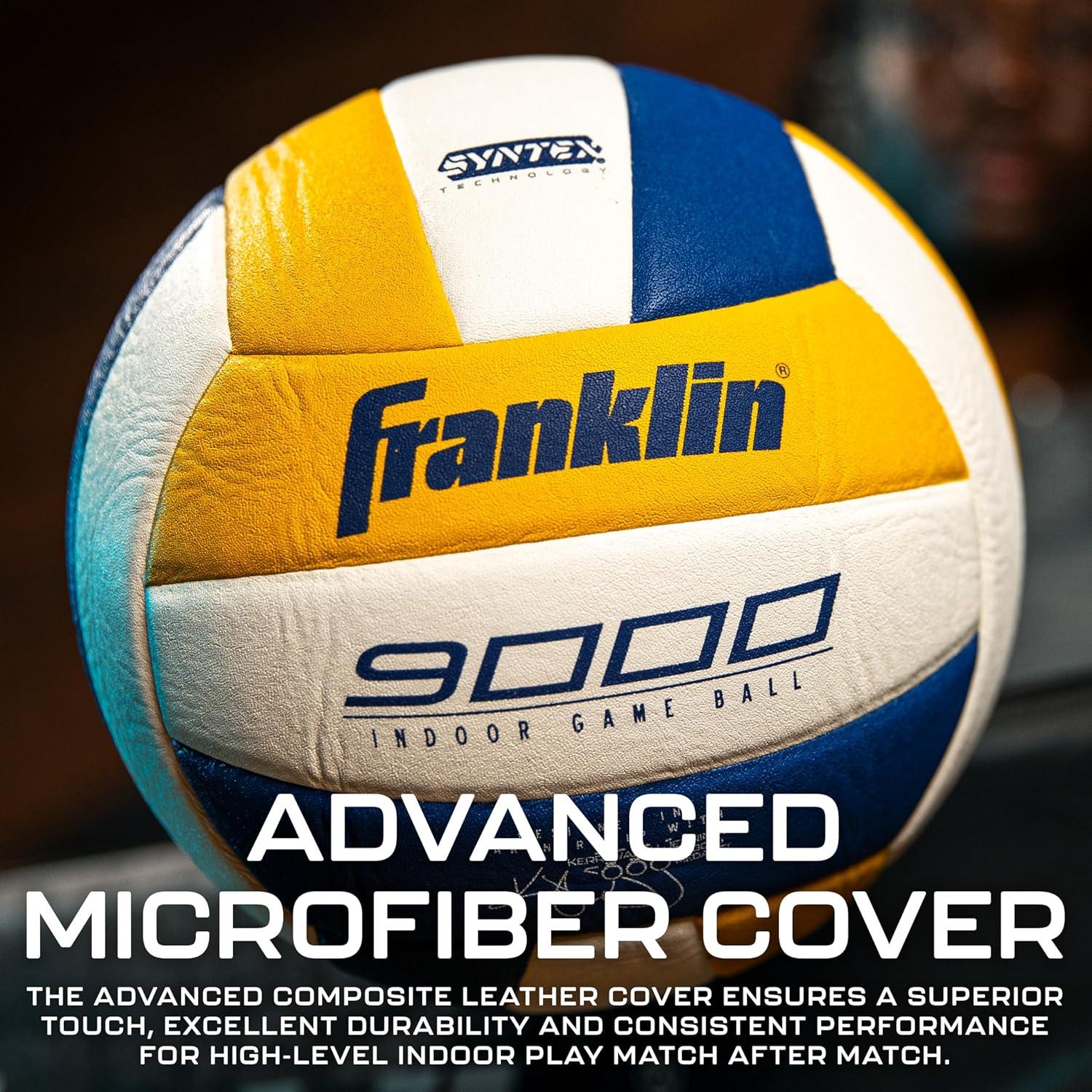 imageFranklin Sports Indoor Training Match Volleyballs Premium 9000 6000 Official Size Adult Youth Volleyballs Composite Cover Indoor Volleyballs for Games Practices Ball Air Pump IncludedPremium Game Volleyball