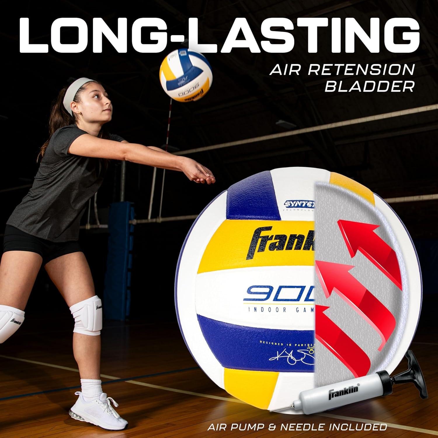 imageFranklin Sports Indoor Training Match Volleyballs Premium 9000 6000 Official Size Adult Youth Volleyballs Composite Cover Indoor Volleyballs for Games Practices Ball Air Pump IncludedPremium Game Volleyball