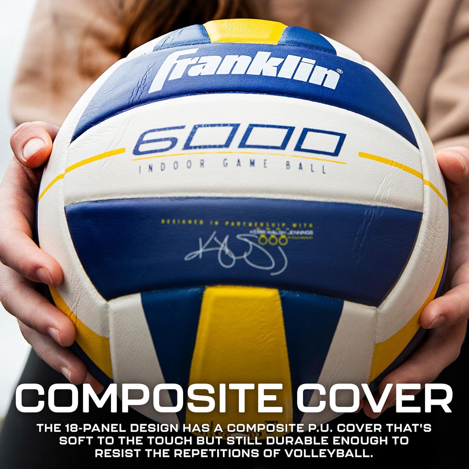 imageFranklin Sports Indoor Training Match Volleyballs Premium 9000 6000 Official Size Adult Youth Volleyballs Composite Cover Indoor Volleyballs for Games Practices Ball Air Pump IncludedTraining Volleyball