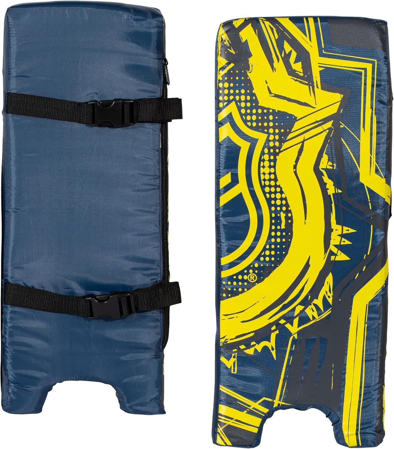 imageFranklin Sports Kids Street Hockey Goalie Pads Set Youth Mini Street Hockey Goalie Gear Junior Blocker Glove Pads Adjustable Kids Street Hockey Equipment Youth MediumBlackOptic Yellow