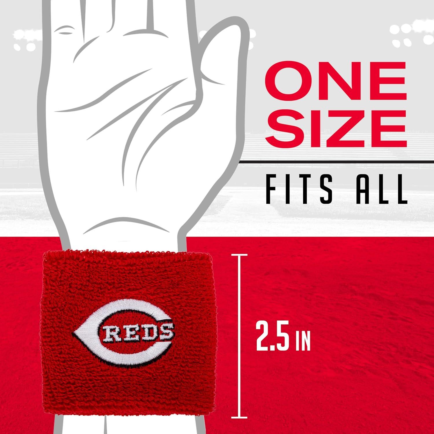 imageFranklin Sports MLB Team Licensed Baseball Wristbands MLB Team Logo Sweat Wristbands Great for Costumes Uniforms PairCincinnati Reds