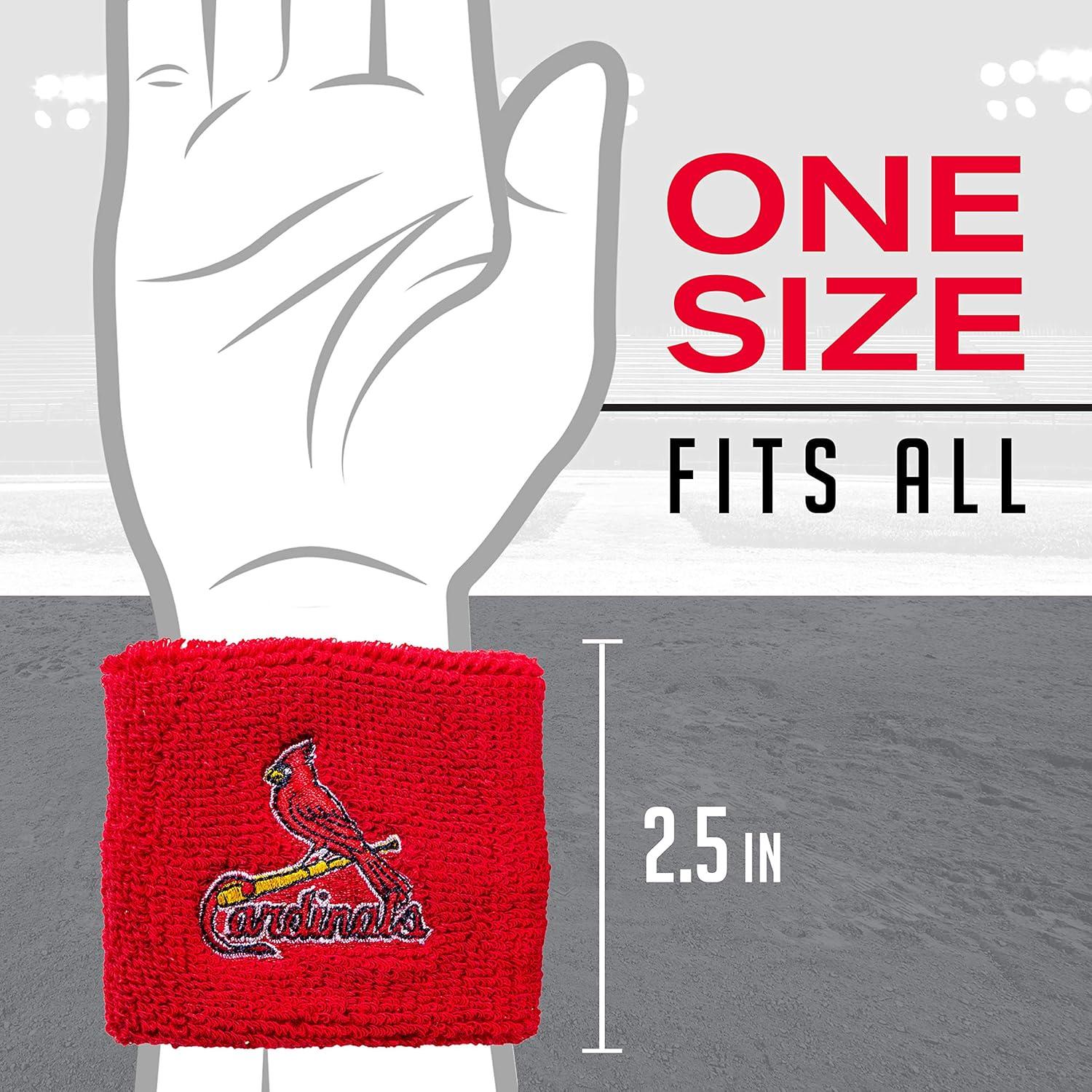 imageFranklin Sports MLB Team Licensed Baseball Wristbands MLB Team Logo Sweat Wristbands Great for Costumes Uniforms PairSt Louis Cardinals