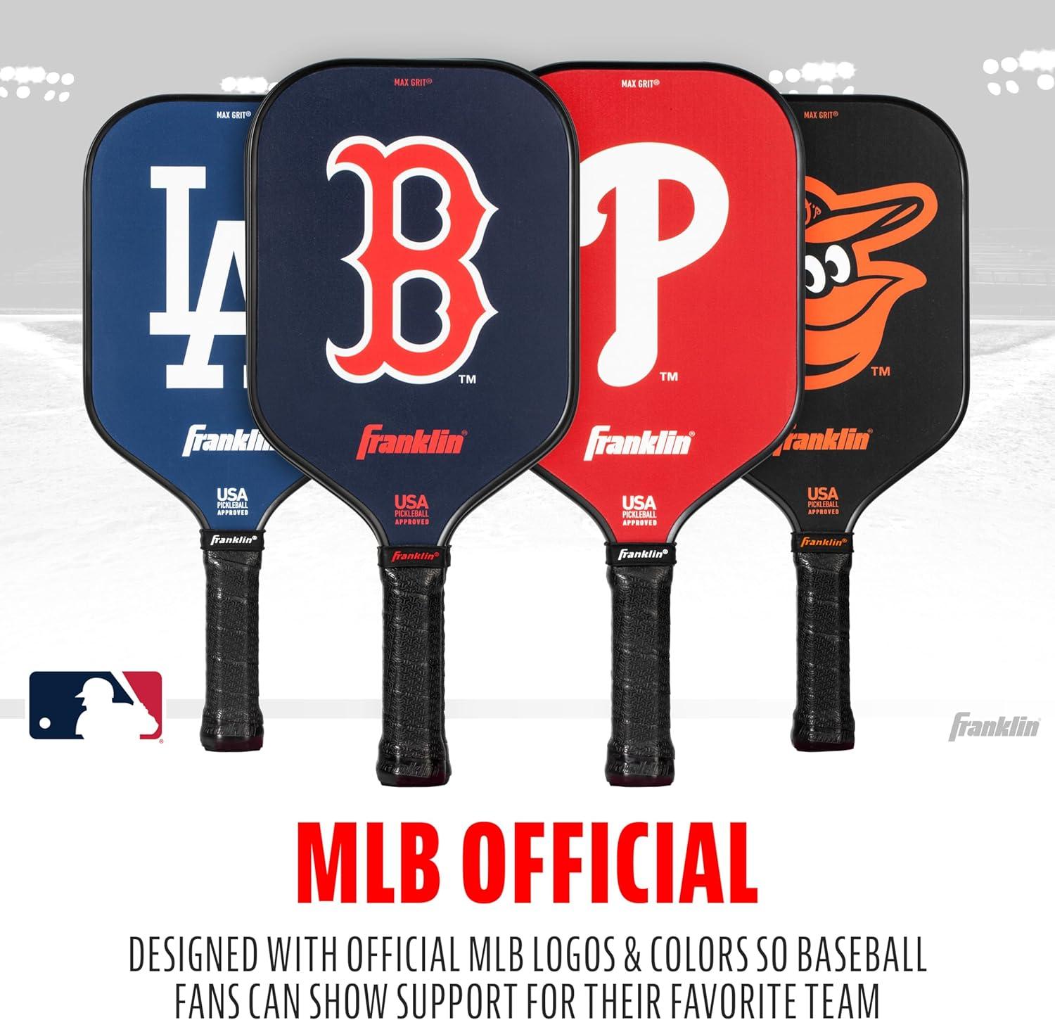 imageFranklin Sports MLB Team Pickleball Paddles Official MLB Baseball Team Logo Colors Pickleball Paddles Signature Series 13MM Pickleball Paddle with MaxGrit USA Pickleball USAPA ApprovedTampa Bay Rays