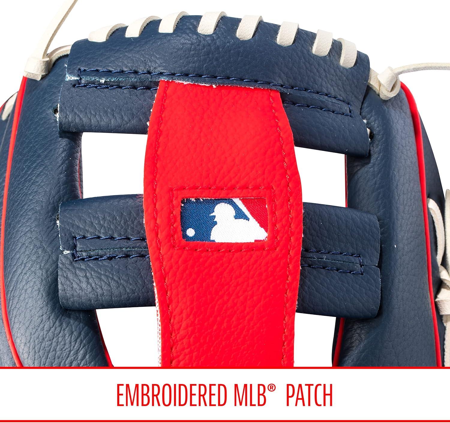 imageFranklin Sports MLB Youth Teeball Glove and Ball Set Kids Baseball and Teeball Perfect First Kids Glove 95quotOrangeBlack