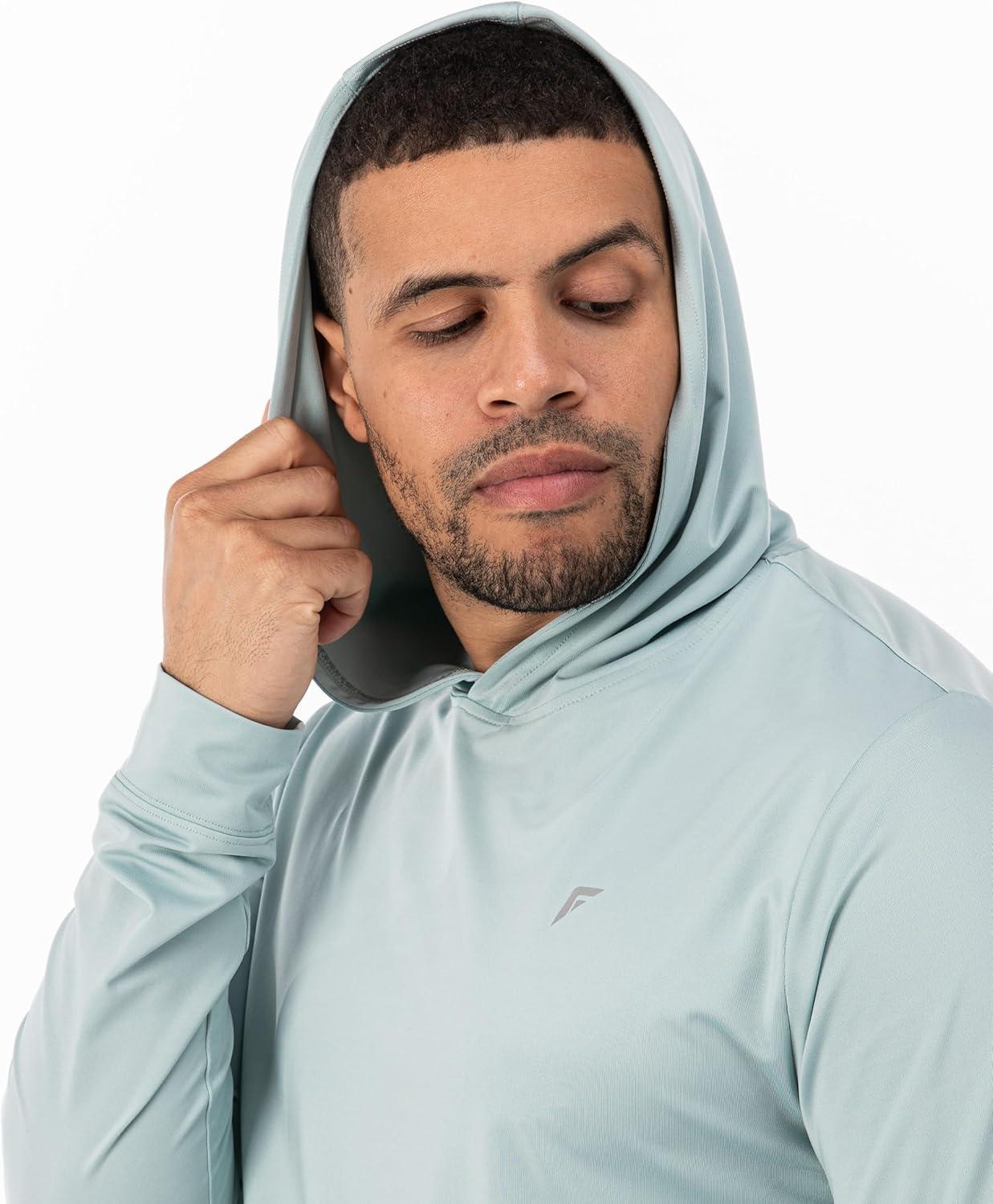 imageFranklin Sports Mens Athletic Lightweight Pickleball Hoodie Quick Dry Sport Sweatshirt Breathable PulloverAqua