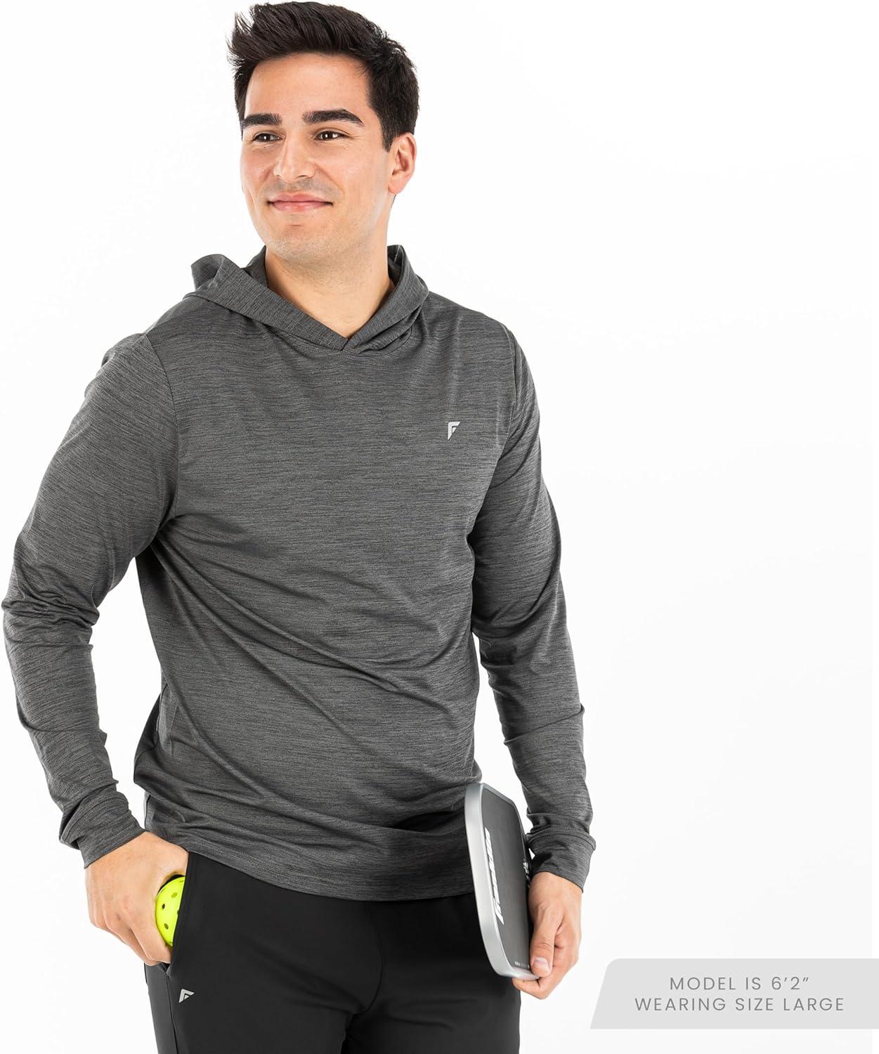 imageFranklin Sports Mens Athletic Lightweight Pickleball Hoodie Quick Dry Sport Sweatshirt Breathable PulloverCharcoal