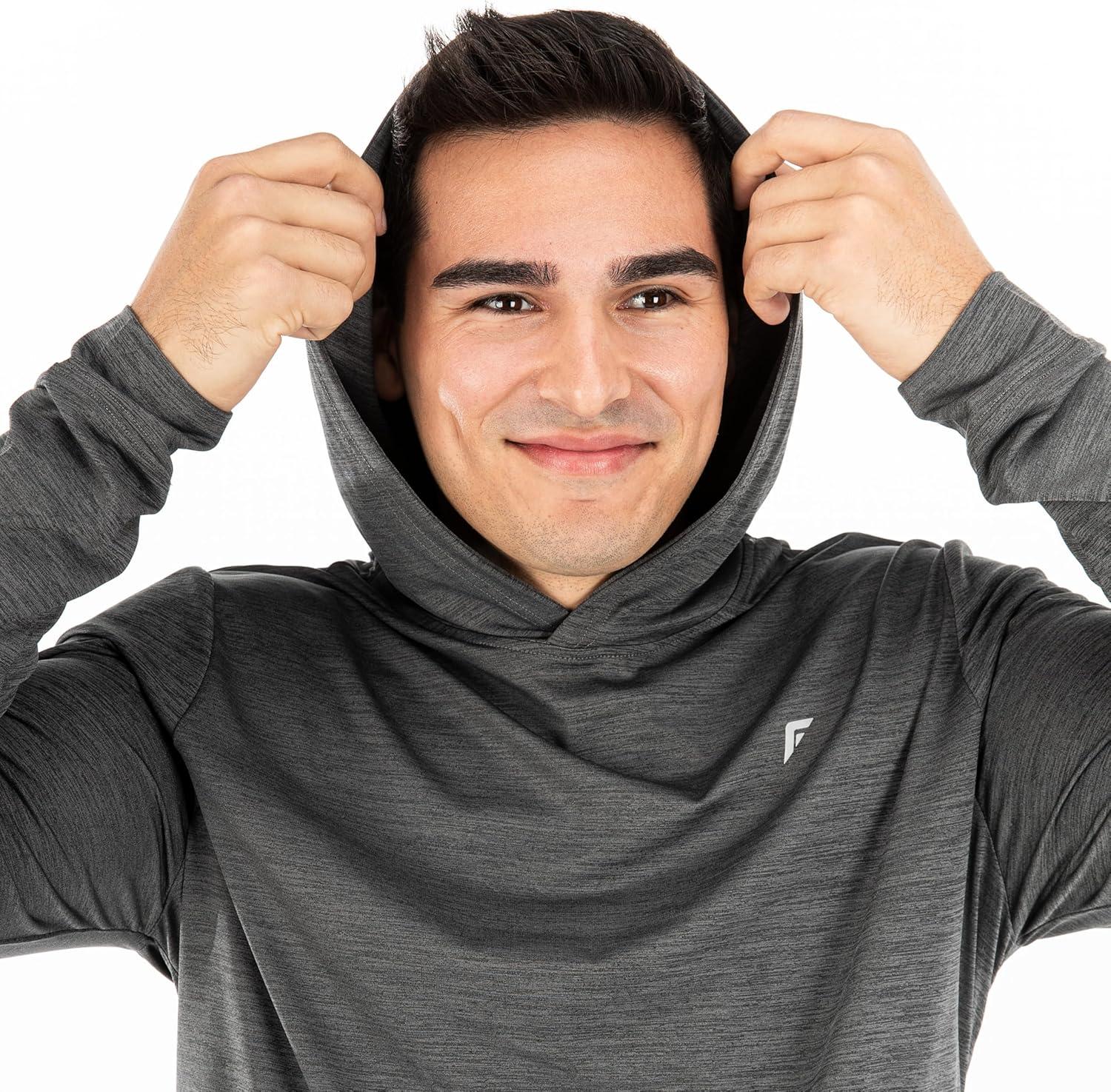 imageFranklin Sports Mens Athletic Lightweight Pickleball Hoodie Quick Dry Sport Sweatshirt Breathable PulloverCharcoal