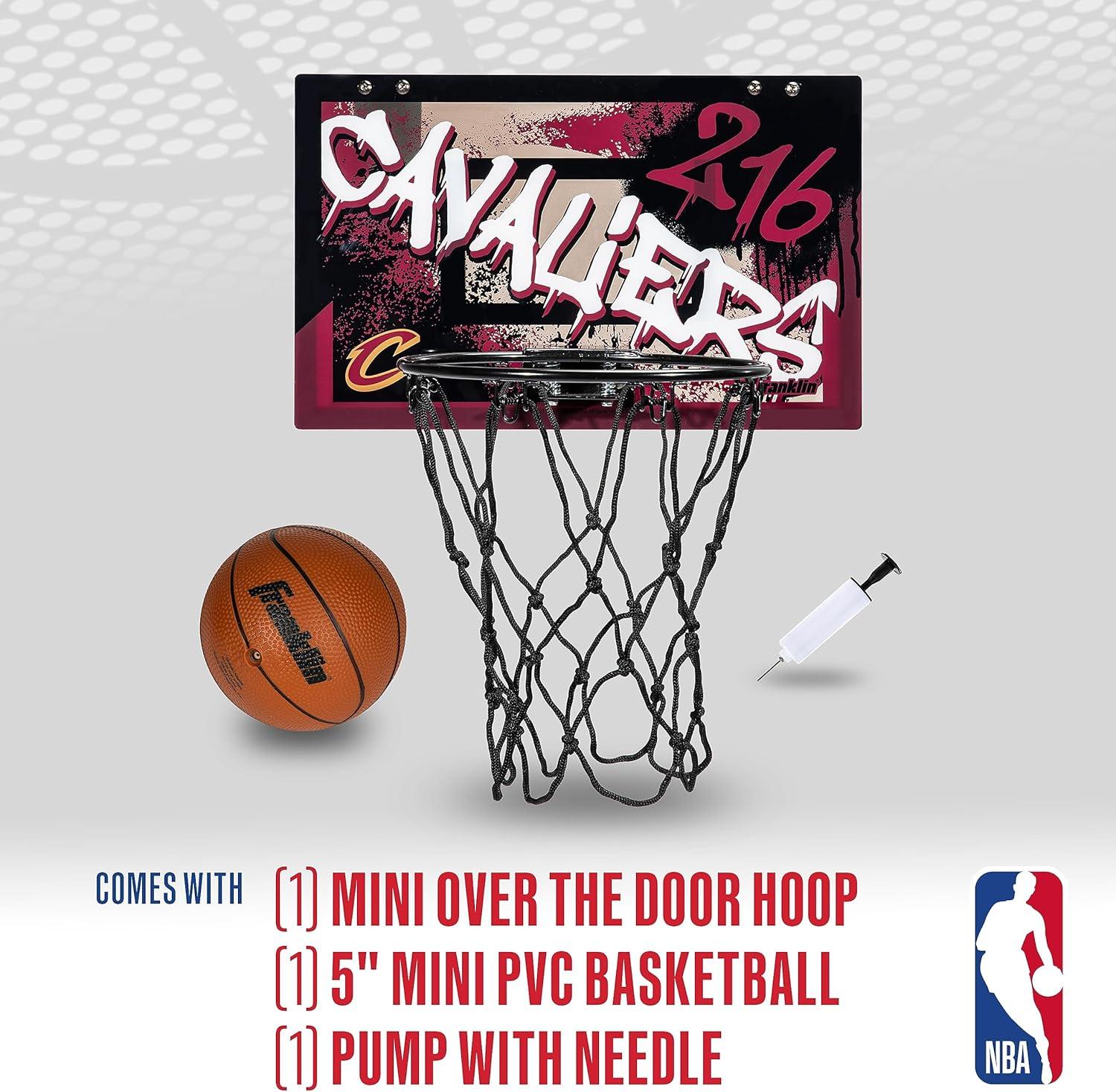 imageFranklin Sports NBA Team Over the Door Basketball Hoops Kids Indoor Mini Basketball Hoop Ball Set NBA Fan Mini HoopsCleveland Cavaliers