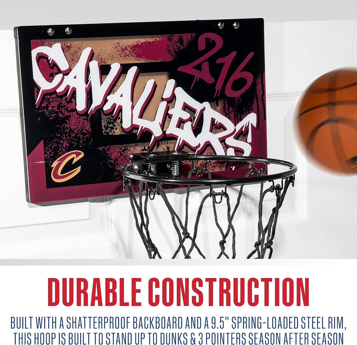 imageFranklin Sports NBA Team Over the Door Basketball Hoops Kids Indoor Mini Basketball Hoop Ball Set NBA Fan Mini HoopsCleveland Cavaliers