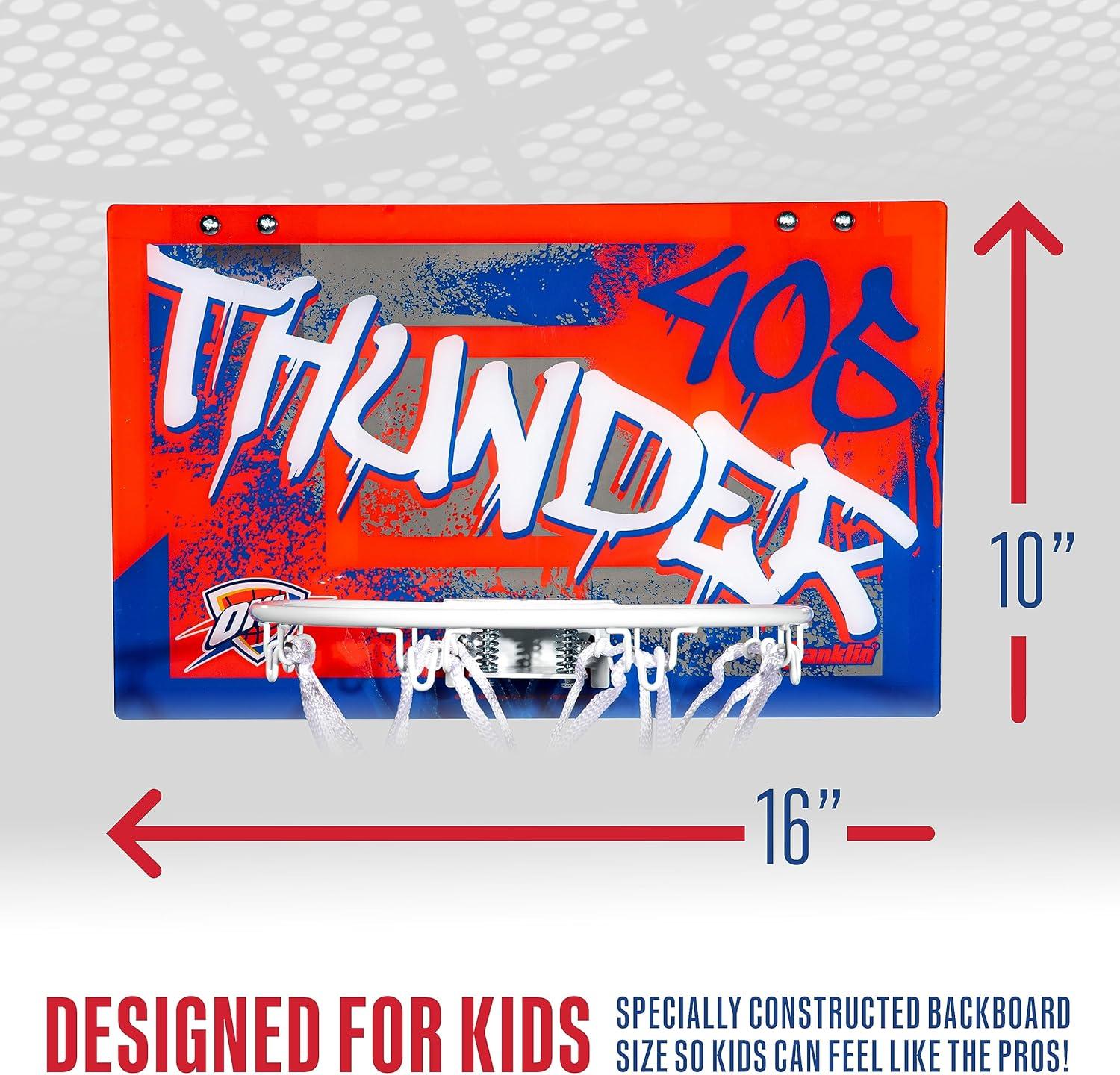 imageFranklin Sports NBA Team Over the Door Basketball Hoops Kids Indoor Mini Basketball Hoop Ball Set NBA Fan Mini HoopsOklahoma City Thunder