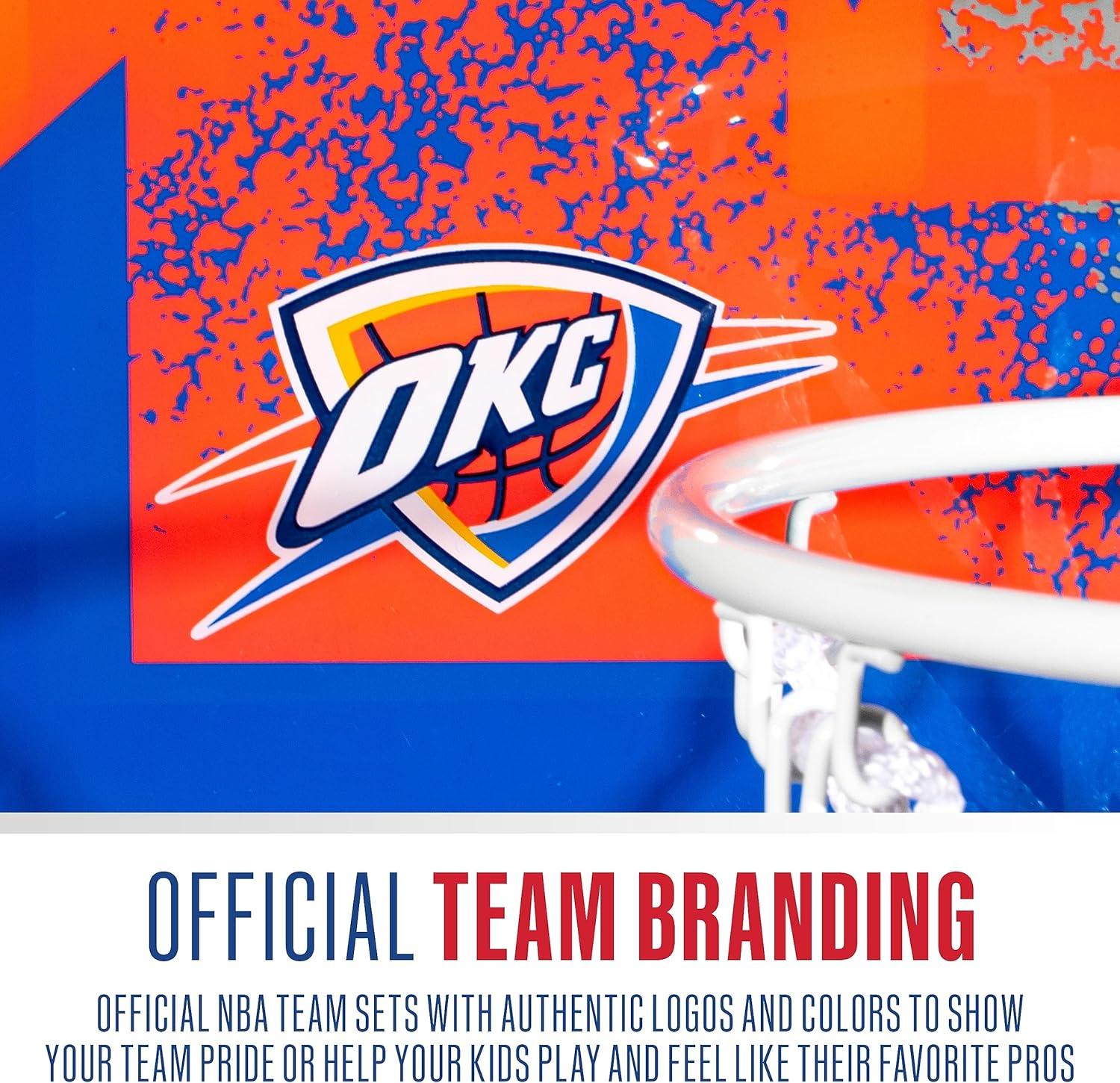 imageFranklin Sports NBA Team Over the Door Basketball Hoops Kids Indoor Mini Basketball Hoop Ball Set NBA Fan Mini HoopsOklahoma City Thunder