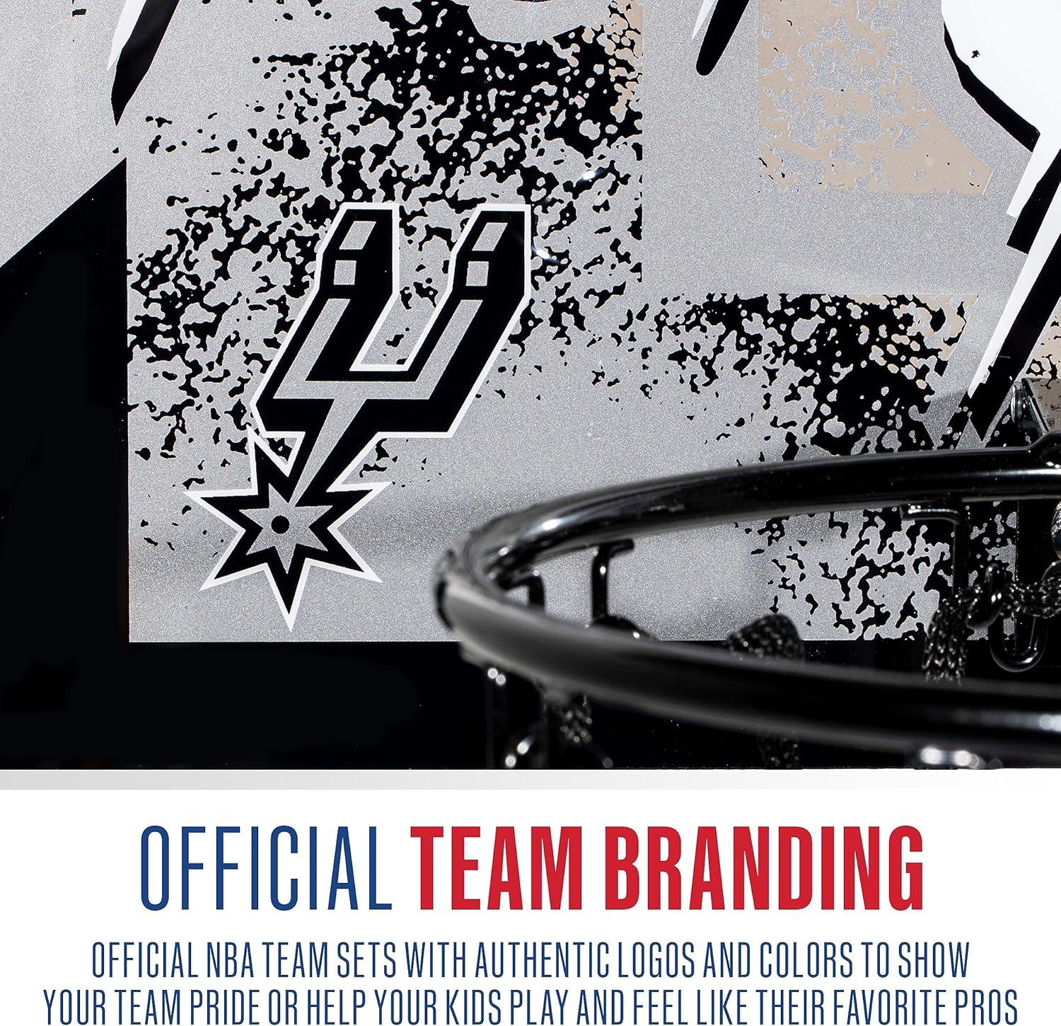 imageFranklin Sports NBA Team Over the Door Basketball Hoops Kids Indoor Mini Basketball Hoop Ball Set NBA Fan Mini HoopsSan Antonio Spurs