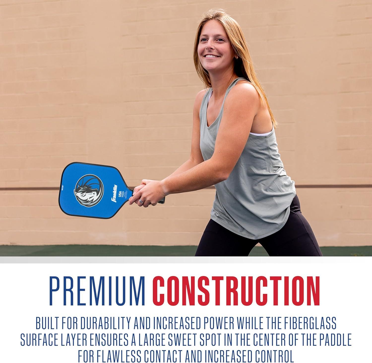 imageFranklin Sports NBA Team Pickleball Paddles Official NBA Basketball Team Logo Pickleball Paddles Signature Series 13MM Pickleball Paddle with MaxGrit USA Pickleball USAPA ApprovedDallas Mavericks