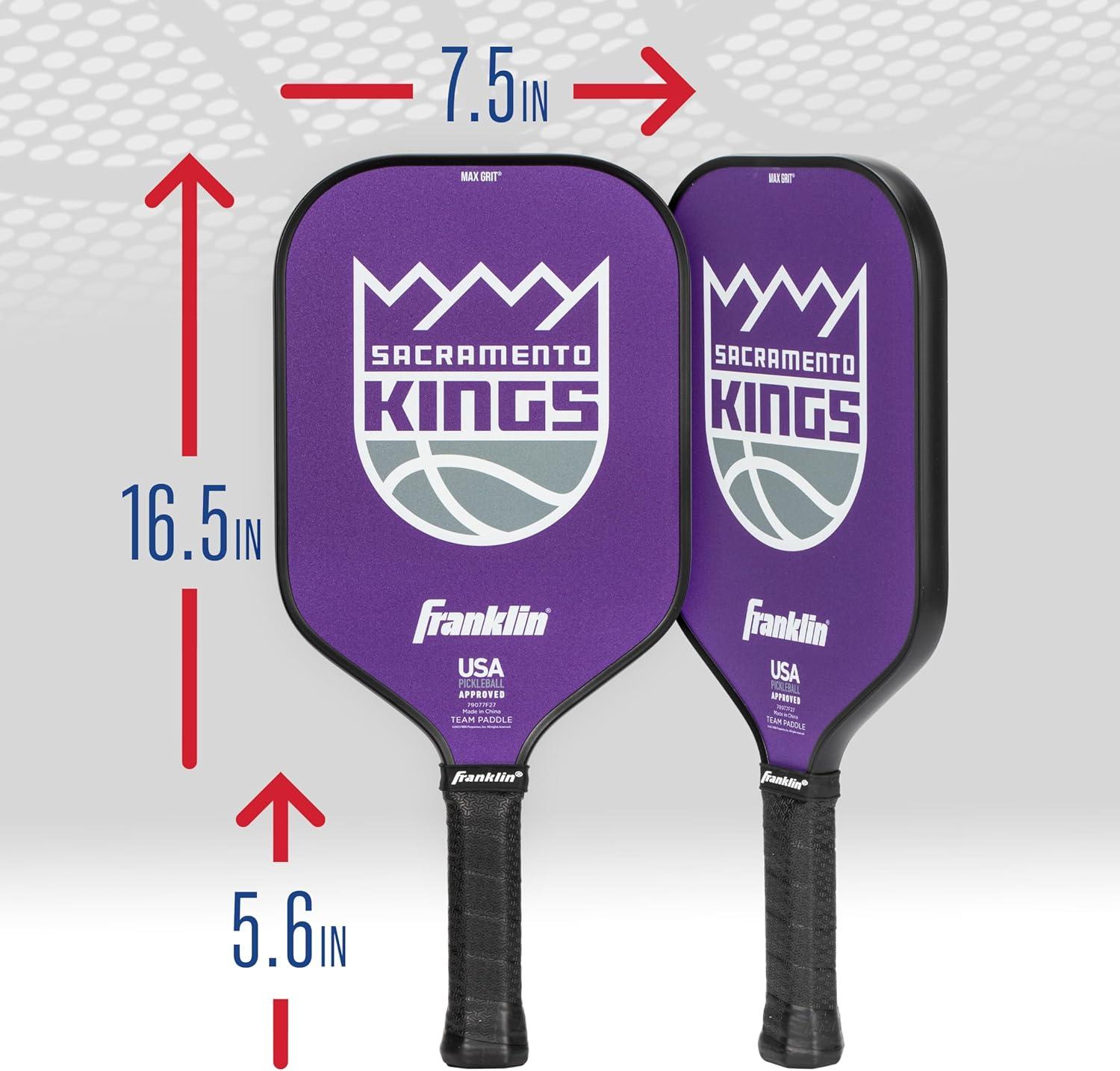 imageFranklin Sports NBA Team Pickleball Paddles Official NBA Basketball Team Logo Pickleball Paddles Signature Series 13MM Pickleball Paddle with MaxGrit USA Pickleball USAPA ApprovedSacramento Kings