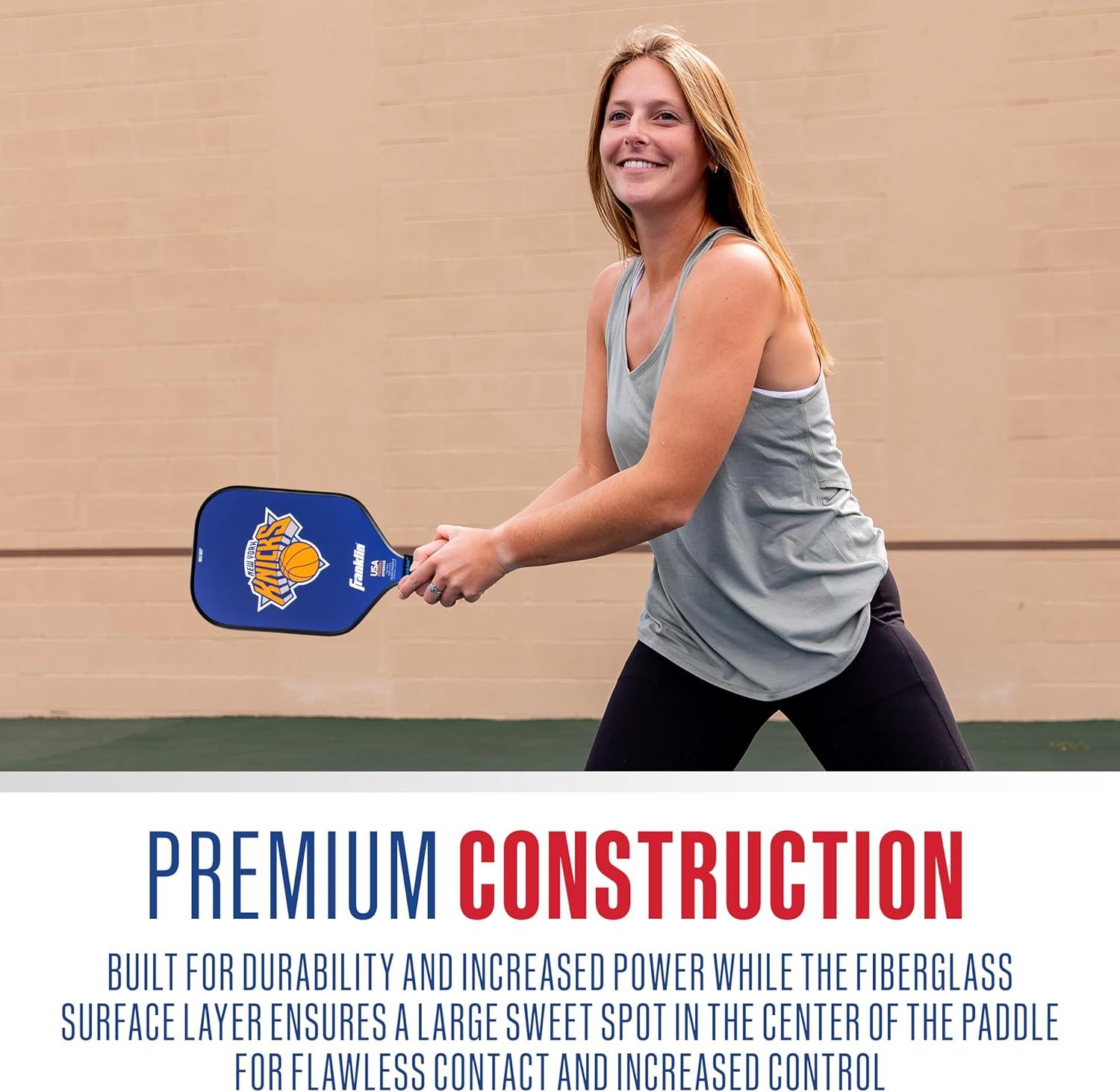 imageFranklin Sports NBA Team Pickleball Paddles Official NBA Basketball Team Logo Pickleball Paddles Signature Series 13MM Pickleball Paddle with MaxGrit USA Pickleball USAPA ApprovedNew York Knicks