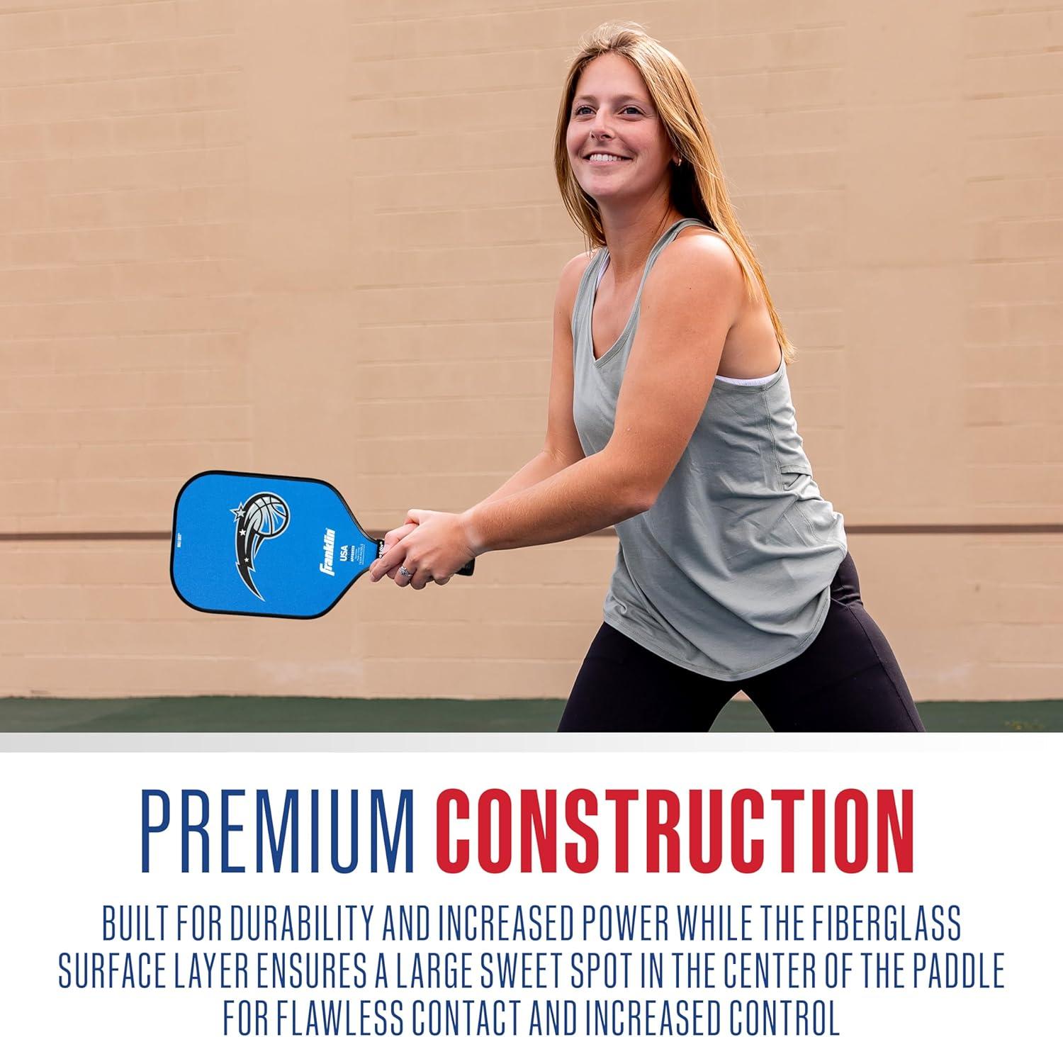 imageFranklin Sports NBA Team Pickleball Paddles Official NBA Basketball Team Logo Pickleball Paddles Signature Series 13MM Pickleball Paddle with MaxGrit USA Pickleball USAPA ApprovedOrlando Magic