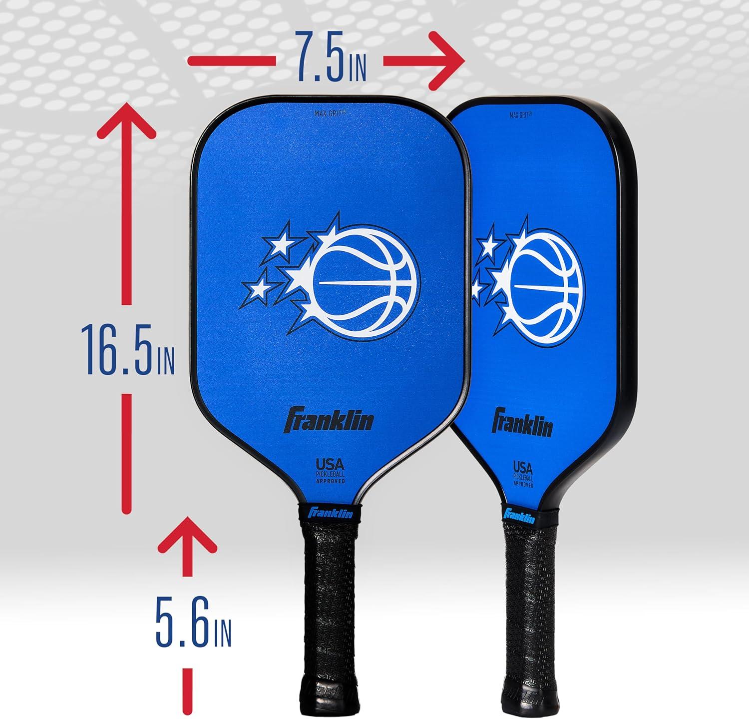 imageFranklin Sports NBA Team Pickleball Paddles Official NBA Basketball Team Logo Pickleball Paddles Signature Series 13MM Pickleball Paddle with MaxGrit USA Pickleball USAPA ApprovedOrlando Magic 2