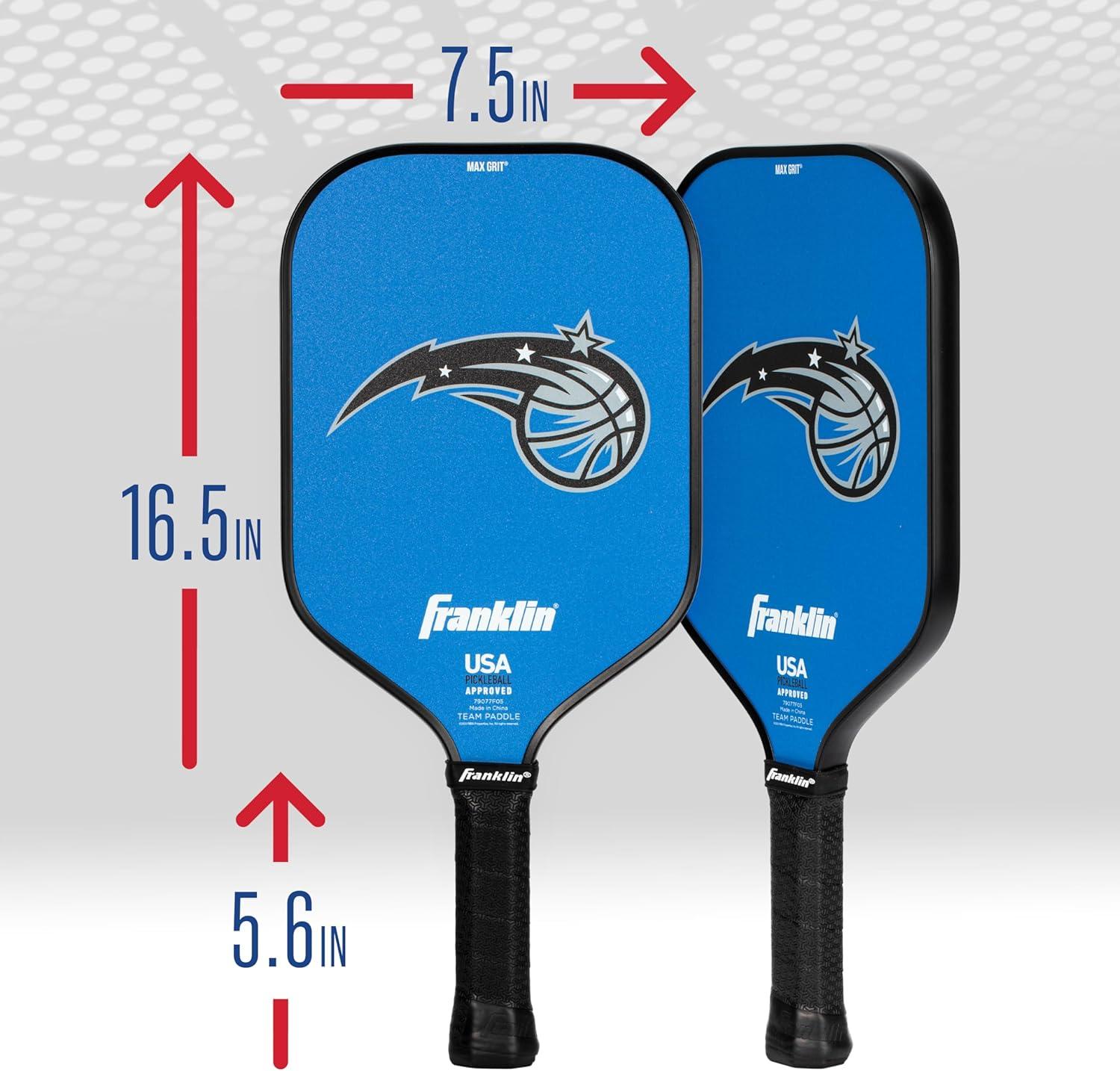 imageFranklin Sports NBA Team Pickleball Paddles Official NBA Basketball Team Logo Pickleball Paddles Signature Series 13MM Pickleball Paddle with MaxGrit USA Pickleball USAPA ApprovedOrlando Magic