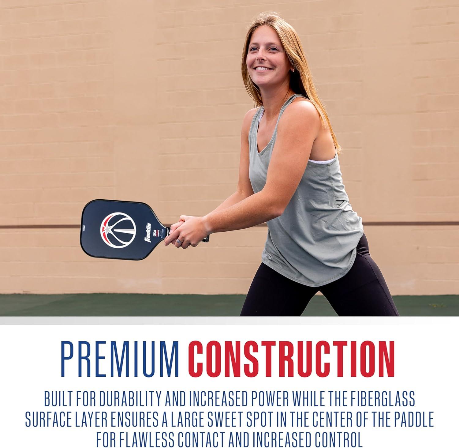 imageFranklin Sports NBA Team Pickleball Paddles Official NBA Basketball Team Logo Pickleball Paddles Signature Series 13MM Pickleball Paddle with MaxGrit USA Pickleball USAPA ApprovedWashington Wizards